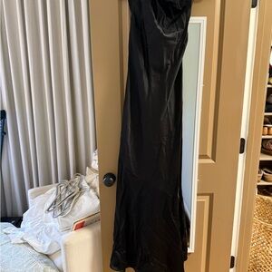 Elegant Black Satin Wedding Dress